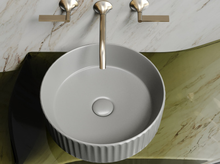 Фото раковина накладная ceramicanova element 36 см, цвет: антрацит cn6057mh