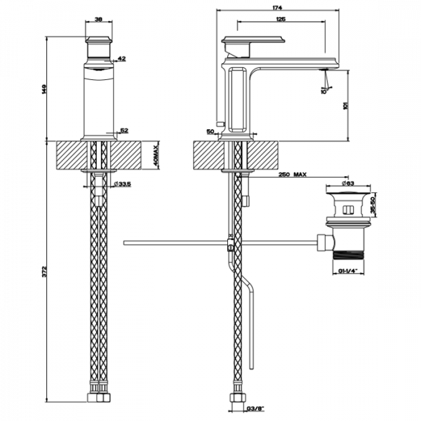 Фото смеситель для раковины gessi  eleganza 46001#031