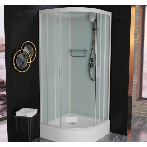 Фото душевая кабина frank f409/1 white 90x90 см 123009