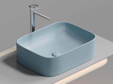 Фото раковина накладная ceramicanova element 50.5 см, цвет: голубой cn6052ml