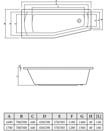 Фото акриловая ванна c-bath nika 170x70 см r cba00402r
