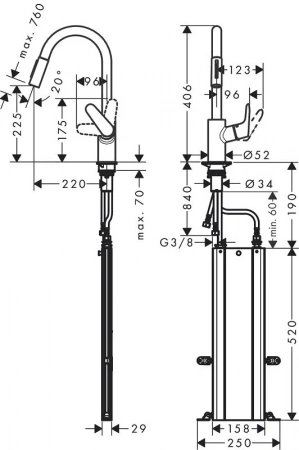Фото смеситель для кухонной мойки hansgrohe focus 73880800