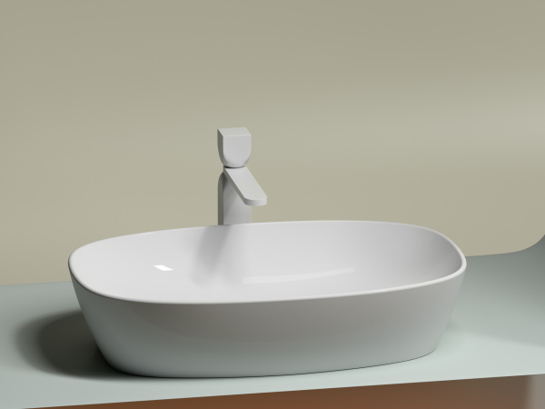 Фото раковина накладная ceramicanova element 60 см, цвет: белый cn6049