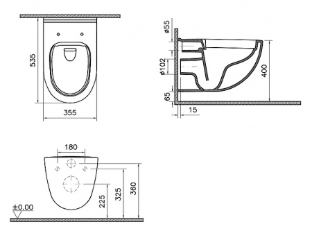 Фото унитаз подвесной безободковый vitra s40 7759b003-0075