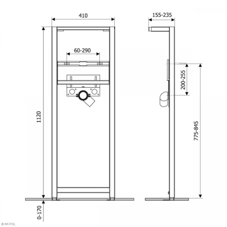 Фото инсталляция для раковины kk pol 350/zpu/705-00-00