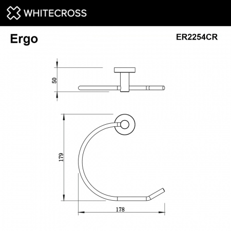 Фото полотенцедержатель кольцо whitecross ergo er2254cr, цвет: хром