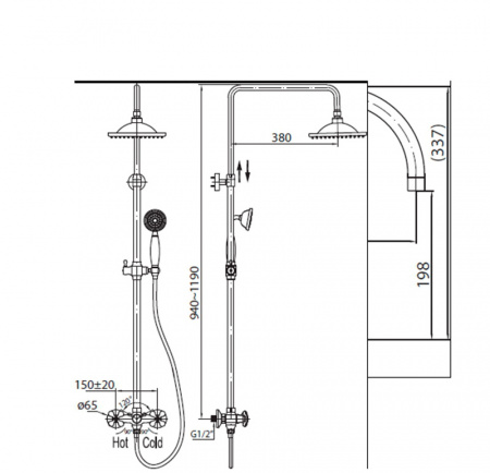 Фото душевая стойка belbagno slip sli-doc-crm/foglio