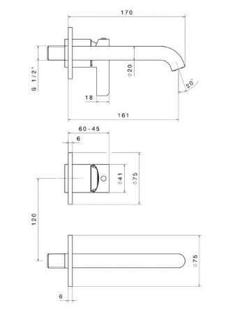 Фото встраиваемый смеситель для раковины kerama marazzi linea 71028ekm.01.093