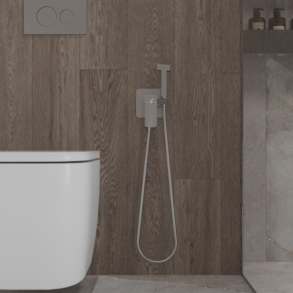 Фото гигиенический душ со смесителем oliveeka никель ol-829003-bn