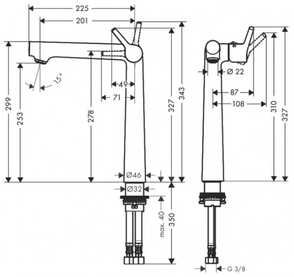 Фото смеситель для раковины hansgrohe talis s 72116000