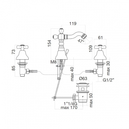 Фото смеситель для биде webert armony am710202060