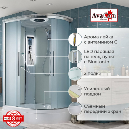 Фото душевая кабина avacan em3912lled 120x90 см