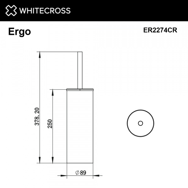 Фото ершик напольный whitecross ergo er2274cr, цвет: хром