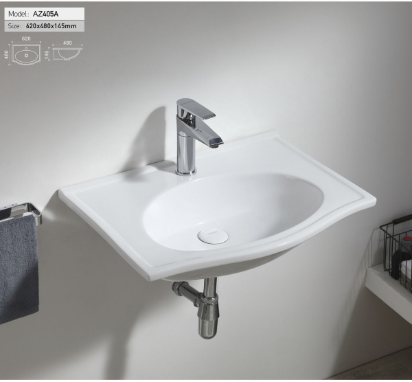 Фото раковина подвесная azario 62 см az-405-a