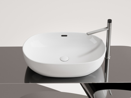 Фото раковина накладная ceramicanova element 61 см, цвет: белый cn6064