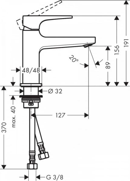 Фото смеситель для раковины hansgrohe metropol 32500990