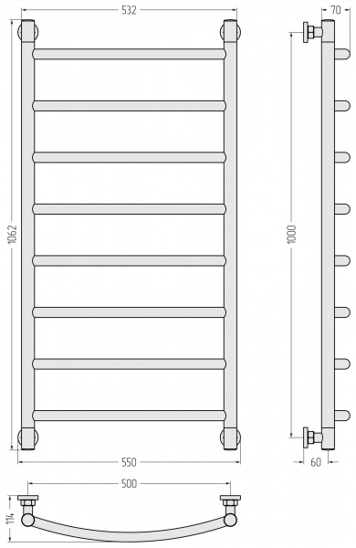 Фото водяной полотенцесушитель сунержа галант+ 100x50 см цвет : золото 03-0200-1050