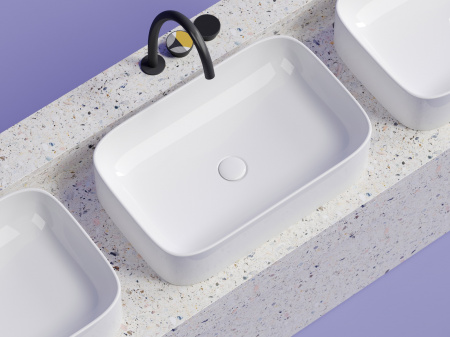 Фото раковина накладная ceramicanova element 60.5 см, цвет: белый cn6053
