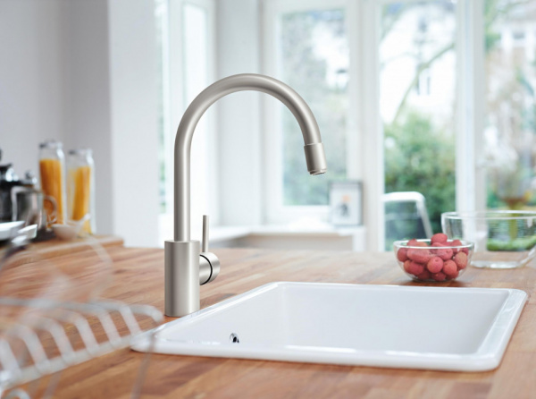 Фото смеситель для кухни grohe concetto new 32663dc3, цвет:сталь