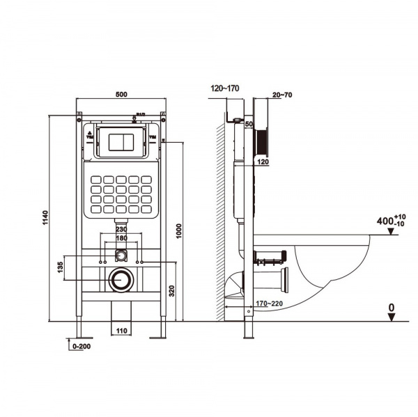 Фото подвесной унитаз с инсталляцией  abber bequem  ac1100-ac0105-ac0120mmg