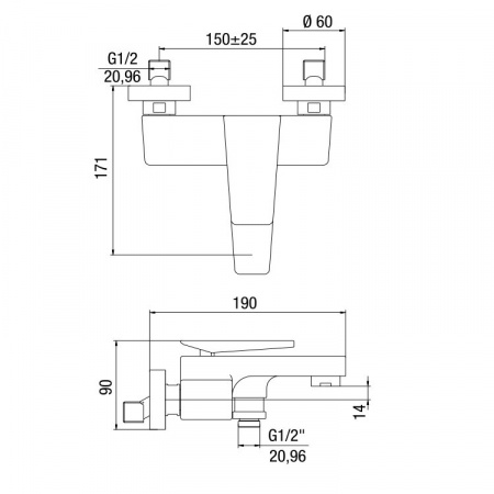 Фото смеситель для ванны jacuzzi rubinetteria beam 0am00002ja00