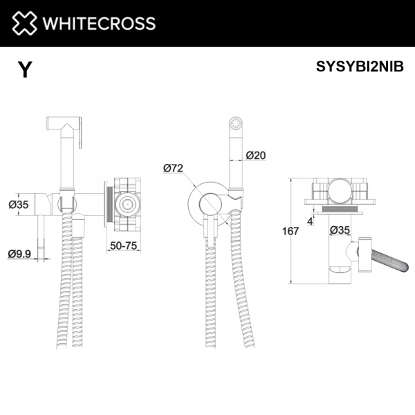 Фото встраиваемый смеситель для биде whitecross y sysybi2nib, цвет: никель брашированный