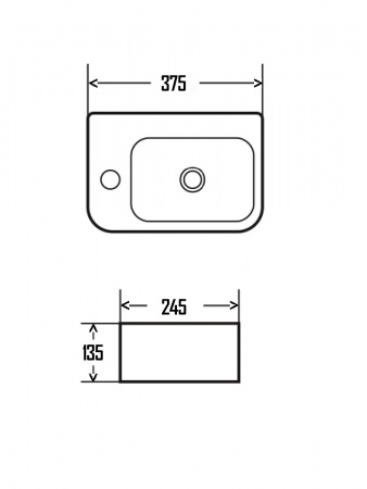 Фото раковина накладная aquame 37.5 см aqm5006l