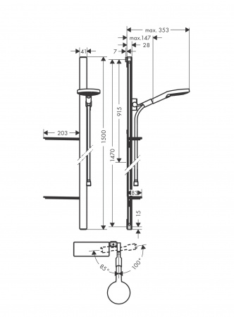 Фото душевой гарнитур hansgrohe raindance select e 120 3jet 27646000