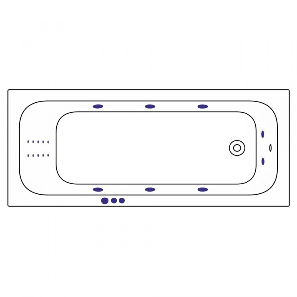 Фото акриловая ванна whitecross vibe 180x75 см smart nano 0105.180075.100.smartnano.cr