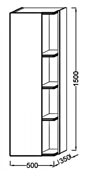 Фото пенал подвесной jacob delafon terrace 50 см, eb1179g-274 l, цвет: черный