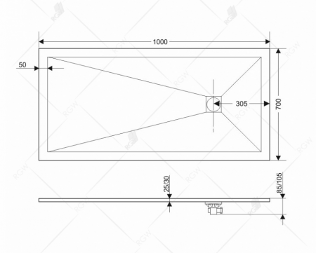 Фото поддон rgw st-g 70x100 см 16152710-02