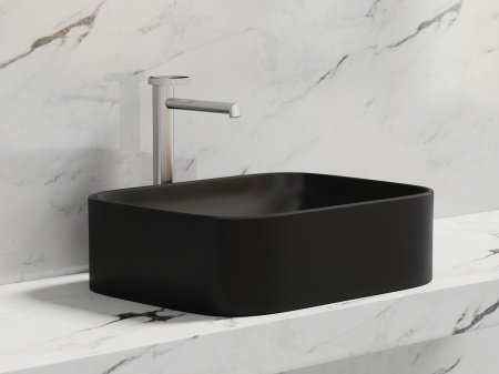 Фото раковина накладная ceramicanova element 50.5 см, цвет: черный cn6052mb