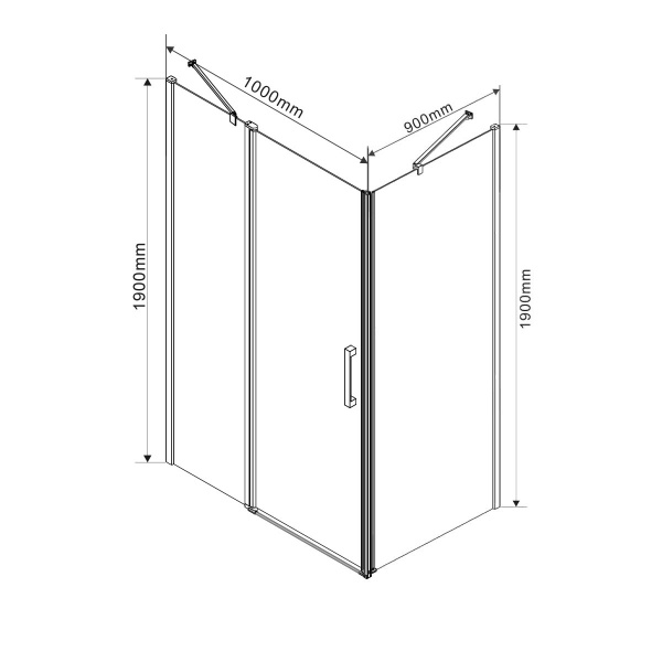 Фото душевой уголок vincea orta 100x90 см vsr-1o9010cl