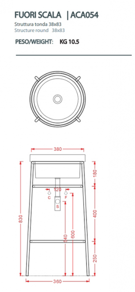 Фото консоль под раковину artceram fuori scala 38 см aca054 17