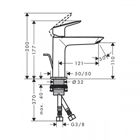 Фото смеситель для раковины hansgrohe logis 71254670