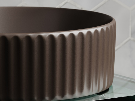 Фото раковина накладная ceramicanova element 36 см, цвет: коричневый cn6057mdb