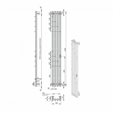 Фото электрический полотенцесушитель indigo  style 4 pro 150/18 lspre150-18wmrt