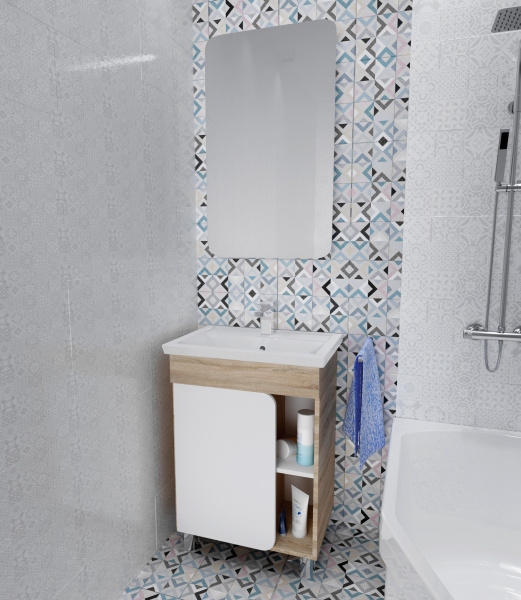 Фото тумба под раковину 1marka nuvo 60 см, цвет: дуб сонома у76062