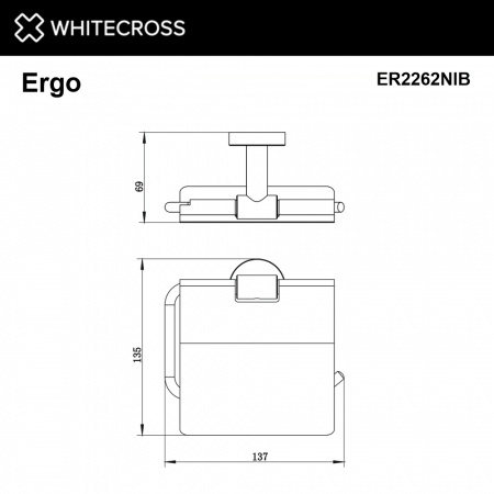 Фото держатель для туалетной бумаги whitecross ergo er2262nib, цвет: никель брашированный