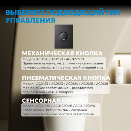 Фото клавиша смыва abber ac0126mb черная матовая