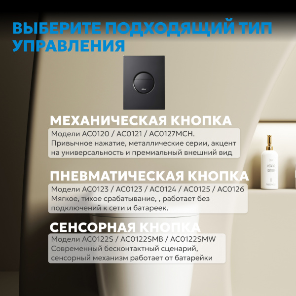 Фото клавиша смыва abber ac0126mb черная матовая