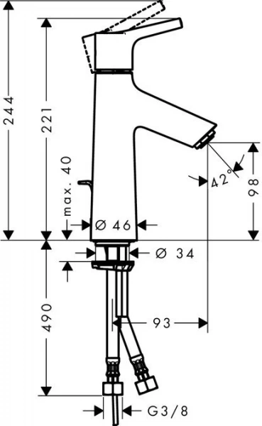 Фото смеситель для раковины hansgrohe talis s 72024000