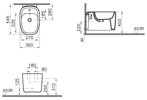 Фото биде подвесное vitra plural 7831b483-0288