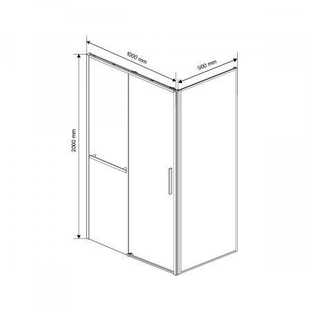 Фото душевое ограждение vincea slim soft 90x100 см  vsr-1ss9010clb