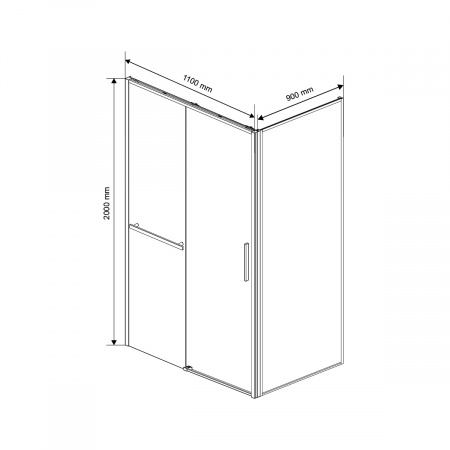 Фото душевое ограждение vincea slim soft 90x110 см  vsr-1ss9011clb