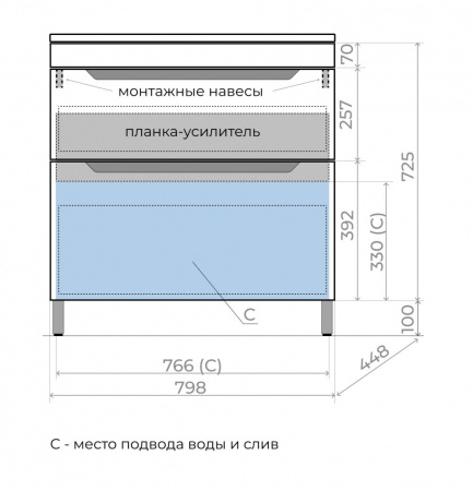 Фото тумба под раковину style line остин 80 см лс-00002396