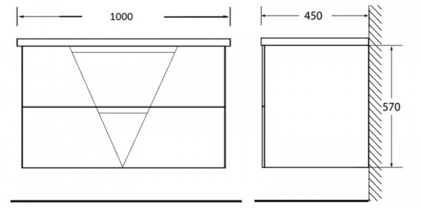 Фото тумба под раковину belbagno vittoria 100 см vittoria-1000-2c-so-bl цвет: bianco lucido