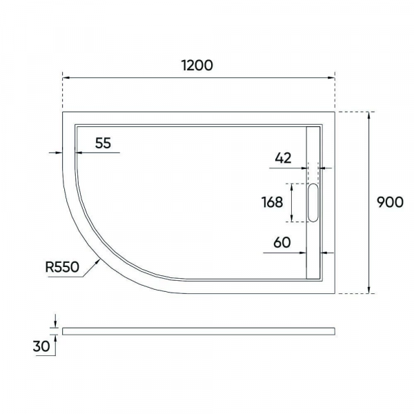 Фото поддон veconi tezeo stone tz-06l 120x90 см tz06l-12090a-01-19c3
