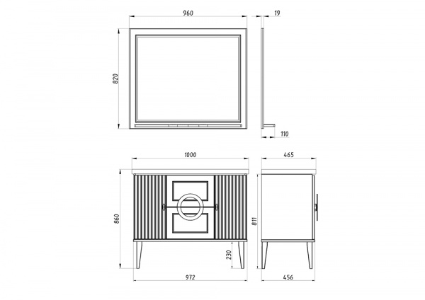 Фото зеркало asb woodline федерика 100 см цвет: тирамису софт 80420