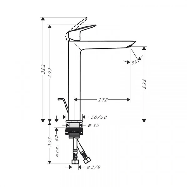 Фото смеситель для раковины hansgrohe logis 71257670